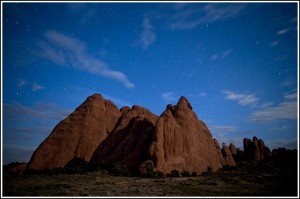 Arches National Park at night 2. - Photography by Jim Pearson © 2011